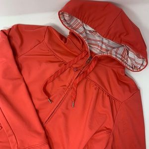 REI Women’s Workout Jacket Full Zip Hooded Front Pockets Coral Sz XXS Q7